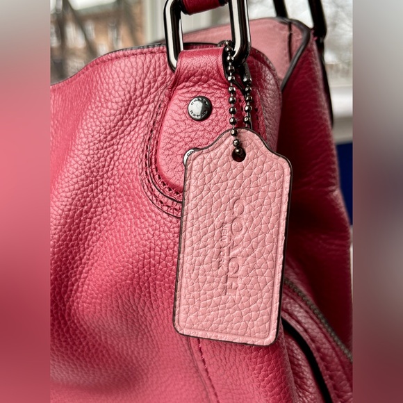 Coach Dark Pink Edie Shoulder Bag w/ Light Pink Interior - Picture 4 of 16